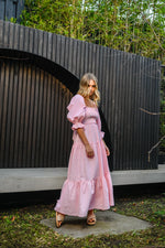 Load image into Gallery viewer, ADELAIDE MIDI DRESS - PINK GINGHAM
